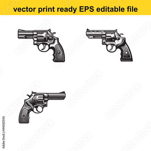 revolver vector silhouette