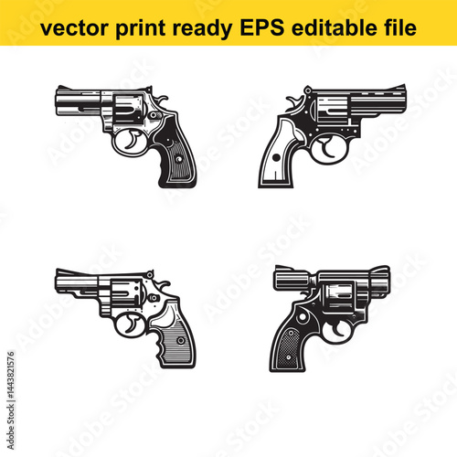 revolver vector silhouette
