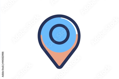 Free Download Flat minimal map pin icon in blue and pink on white background - GFXLoad