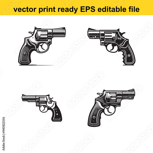 revolver vector silhouette