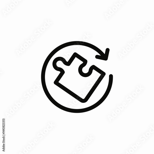 rotating puzzle icon sign vector