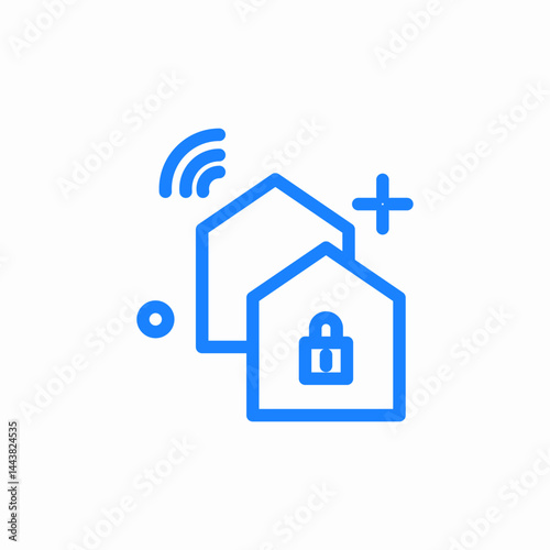 smart home security icon sign vector