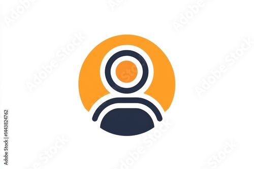 Obraz na płótnie Orange and navy blue user icon with circular design w salonie