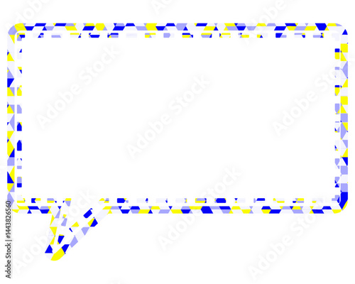 ステンドグラス風吹き出し　三角形模様　四角形