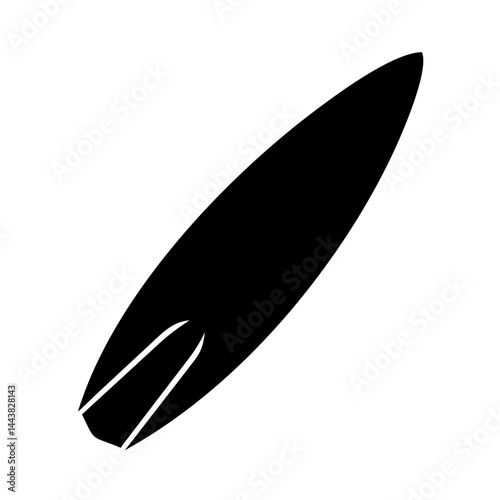 Find black surfboard illustration for surfing sport equipment and beach lifestyle design vector image