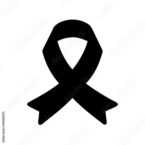 Download black awareness ribbon vector graphic for support solidarity and remembrance design needs