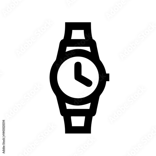 Wrist watch time clock icon vector illustration for watch store and watch repair services