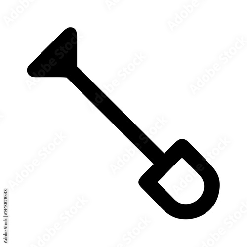 Shovel icon vector illustration digging tool equipment gardening tool construction tool black color isolated