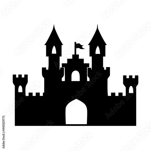 Downloadable castle silhouette vector for medieval fantasy graphic design projects and art