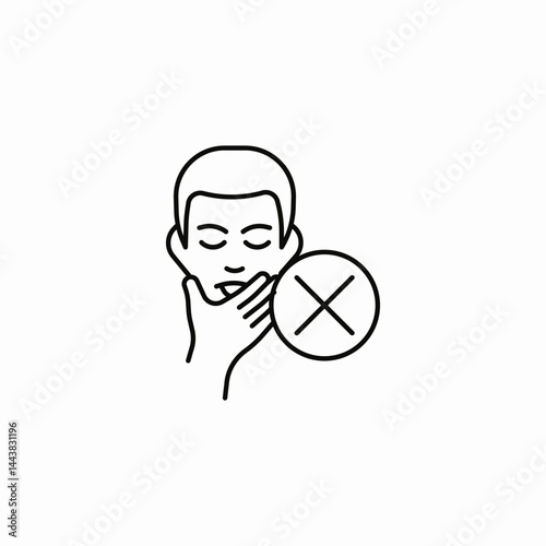 avoid coughing openly icon sign vector