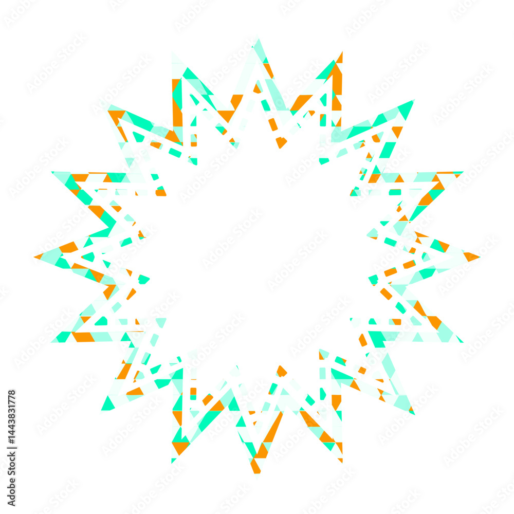 Naklejka premium ステンドグラス風吹き出し 三角形模様 ギザギザした形