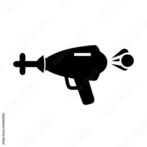 Ray gun blaster toy weapon science fiction futuristic space gun laser pistol illustration icon