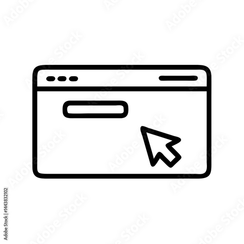 Website Browser Icon Simple Line Art Design