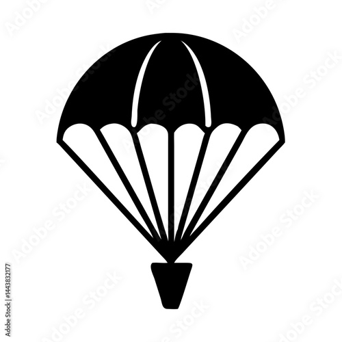 Find parachute icon vector graphic design for skydiving and extreme sports adventure activities design