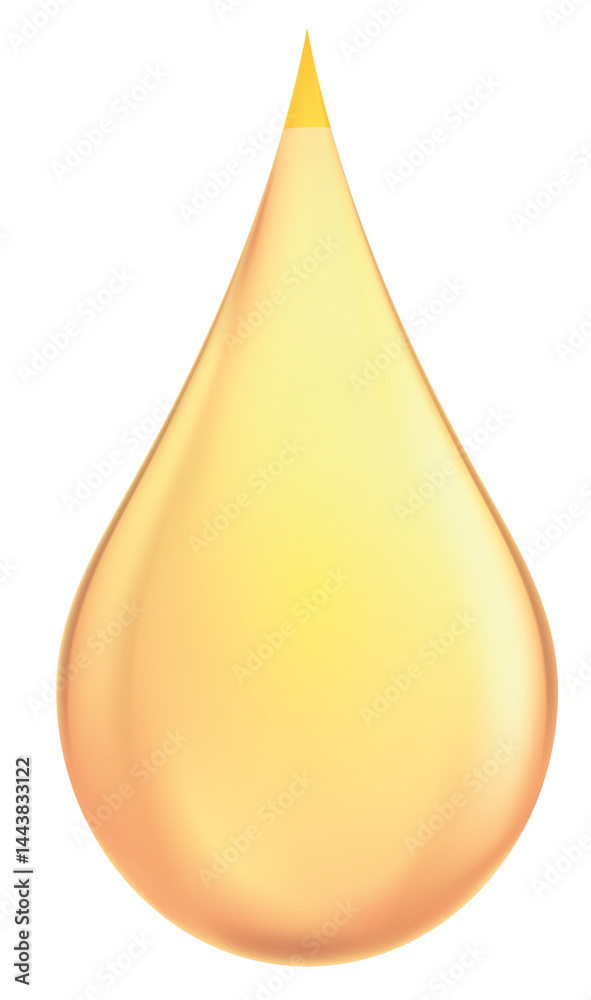 Illustration of a Yellow Liquid Drop Illustration of a Yellow Liquid Drop
