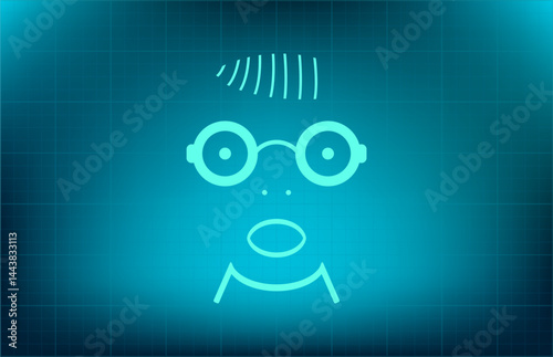 Vector icon on blue background with gradient