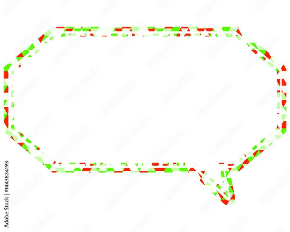 Naklejka premium ステンドグラス風吹き出し 三角形模様 細長い八角形