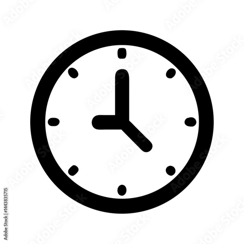 Download clock icon vector image black and white time illustration watch graphic design element