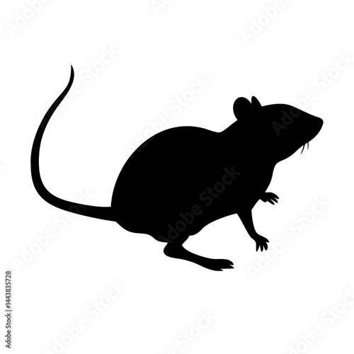 Black rat silhouette vector illustration rodent pest control clip art graphic design element image