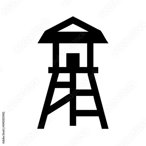 Explore the silhouette of a lifeguard tower watchtower structure for beach safety and security watch