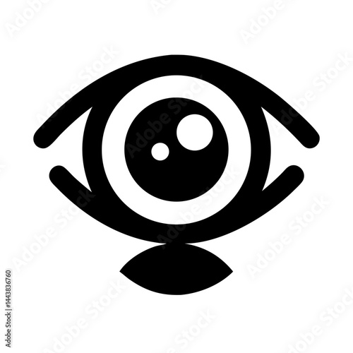 Eye icon vector graphic illustration for vision optical surveillance and security concept design