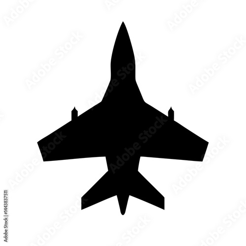 Fighter jet silhouette vector graphic design element for aviation and military projects use 90