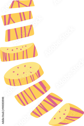 Sliced Cheese Wedges with Yellow and Orange Layers