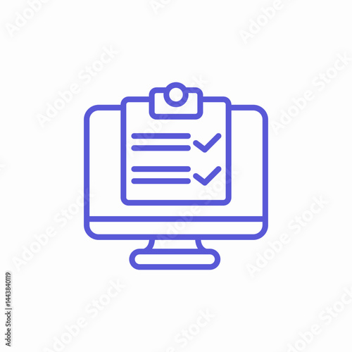 desktop compliance checklist icon sign vector