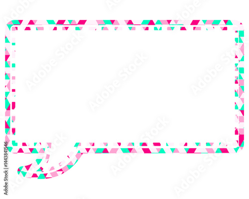 ステンドグラス風吹き出し　三角形模様　四角形