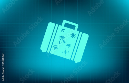 Vector illustration on a blue checkered background.