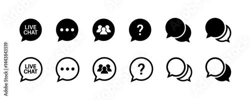Chat, message icon set. Chat, contact, servise icons signs. Vector icons