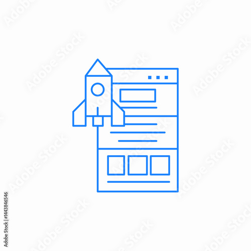 website launch startup icon sign vector
