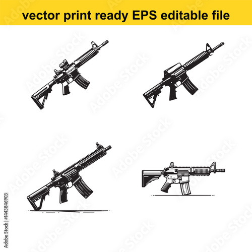 Vector silhouette Rifle