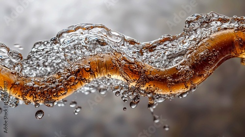 Liquid Abstract: Brown Water Bubbles in Motion