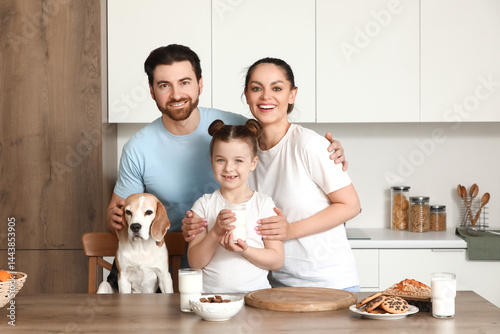 Cute little girl with her p...