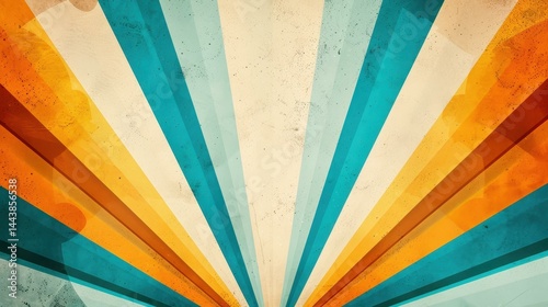 Obraz na płótnie Vibrant vintage sunburst banner, perfect for retrothemed designs. Eyecatching colors and bold graphics make it stand out w salonie