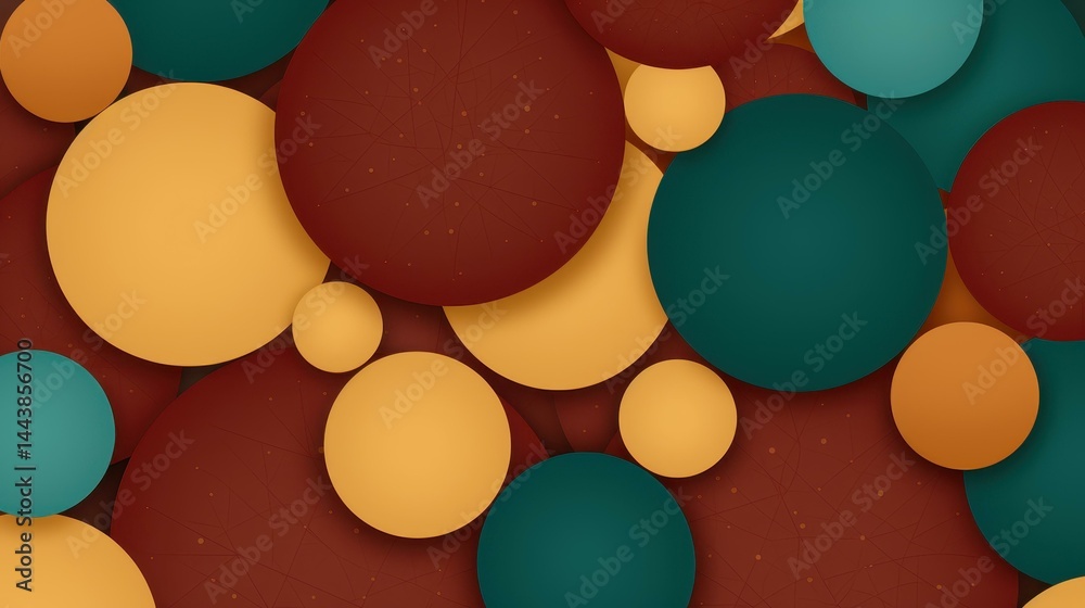 Vibrant abstract background features a playful pattern of multicolored circles, perfect for creative projects and designs.