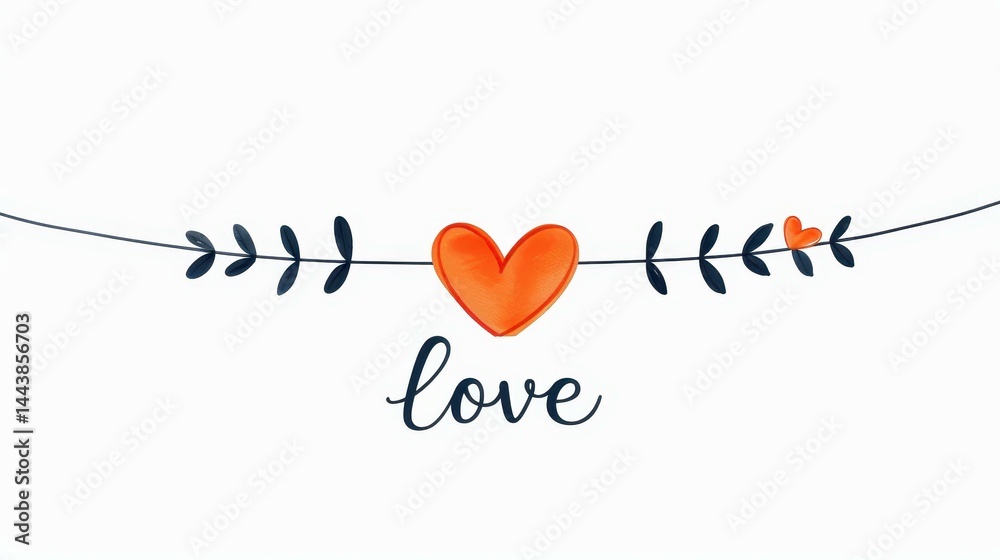 A minimalist love illustration, perfect for wedding invites or Valentines cards, showcasing the beauty of continuous line art.