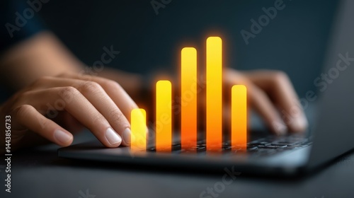 Analyze and strategize your business growth using data insights with a laptop, focusing on financial profits and trends.