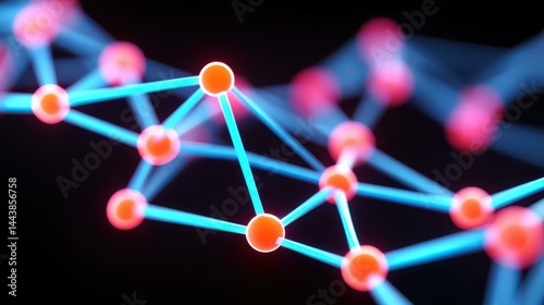 Obraz na płótnie Explore a vibrant digital landscape showcasing the flow of big data, blockchain, and AI technology in action. w salonie