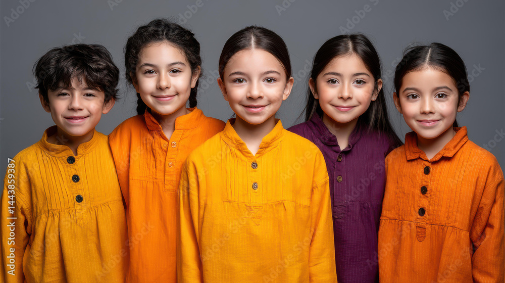 Joyful indigenous children harmonize in a vibrant choir, showcasing unity and cultural pride through their songs. Joyful indigenous children harmonize in a vibrant choir, showcasing unity and cultural pride through their songs.