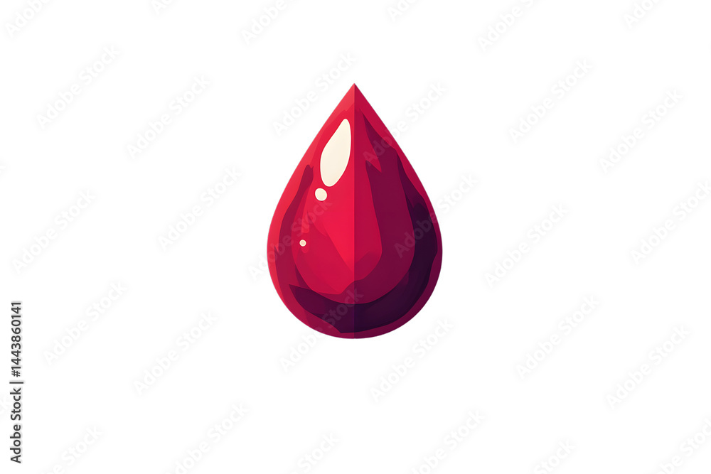 Fototapeta premium Vibrant Red Teardrop Design on Black Background Ideal for Emotion Health and Artistic Proje