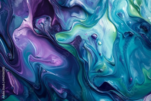 Abstract vibrant paint swirls in a mesmerizing color palette.