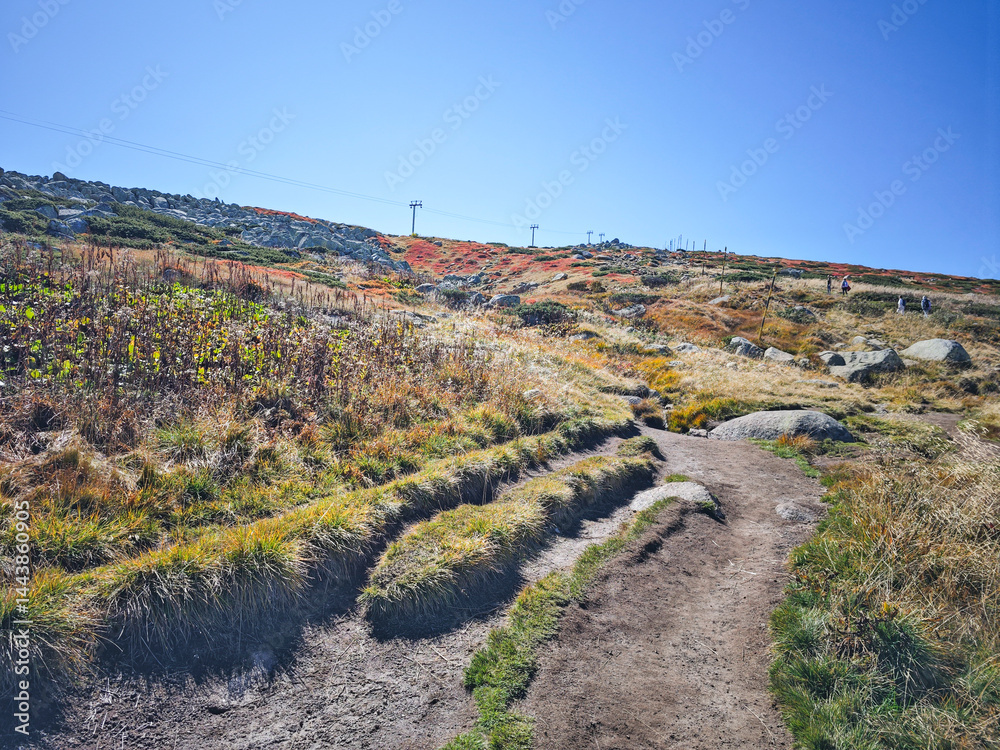Panorama of Vitosha Mountain near Cherni Vrah peak, Bulgaria