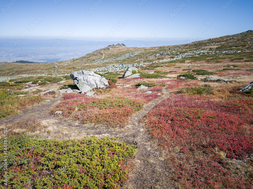 Panorama of Vitosha Mountain near Cherni Vrah peak, Bulgaria