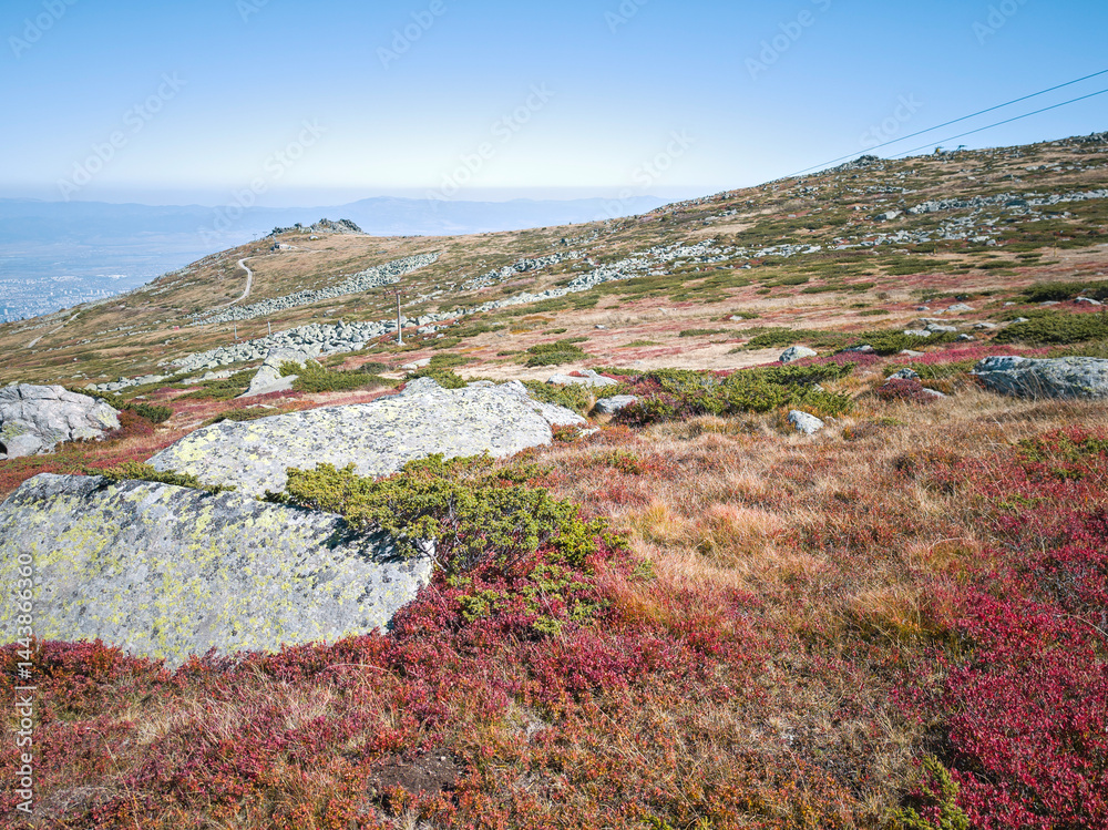 Panorama of Vitosha Mountain near Cherni Vrah peak, Bulgaria