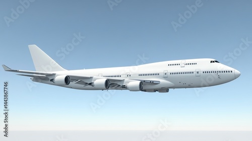 White Airplane Soaring Through the Sky: A Majestic View of Aviation