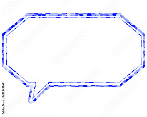 ステンドグラス風吹き出し　三角形模様　細長い八角形