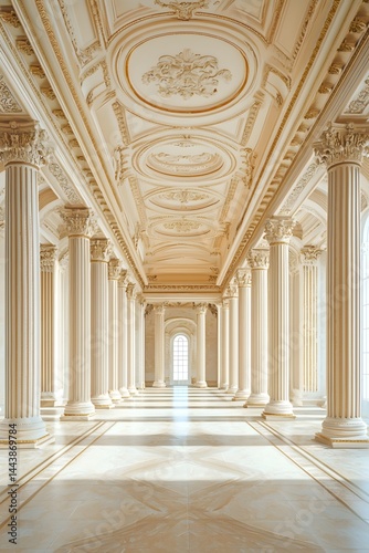 Architectural interior hall space