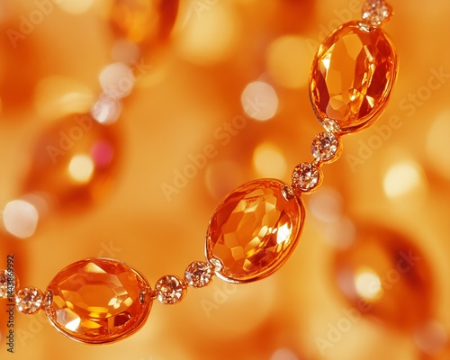 Obraz na płótnie Orange Gemstone Bracelet with Diamond Accents w salonie